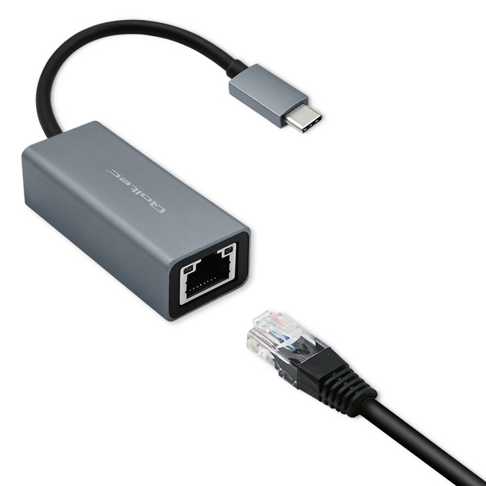 Qoltec Adapter sieciowy przejściówka USB-C 3.1 | RJ45 | Ethernet | 1000Mb/s | Aluminiowy widok 4