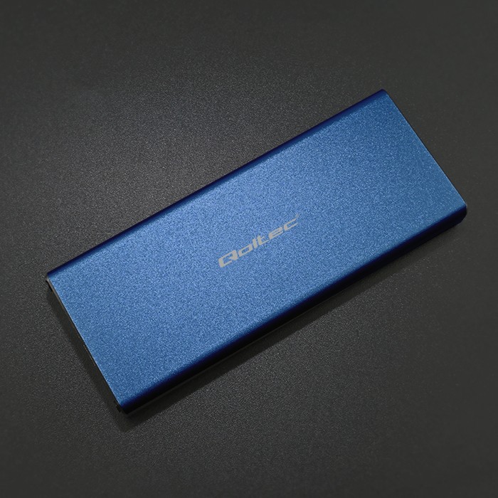 Qoltec Aluminiowa Obudowa | Kieszeń na dysk M.2 SSD | SATA | NGFF | USB 3.0 | Super speed 5Gb/s | 2TB | Niebieski widok 6