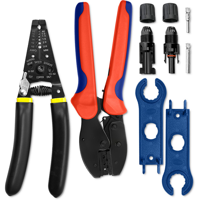 Qoltec Zestaw narzędzi solarnych kompatybilnych ze złączami MC4 | Zaciskarka + Szczypce do ściągania izolacji widok 7