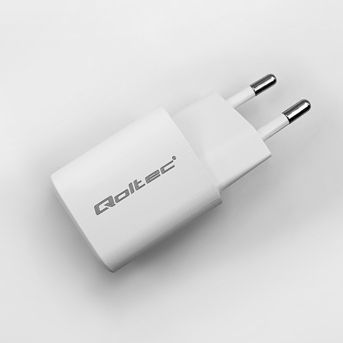 Qoltec Ładowarka sieciowa 35W GaN ULTRA | 5-20V | 2.25-3A | 1 x USB typ C PD | 1 x USB QC 3.0 | Biała widok 7