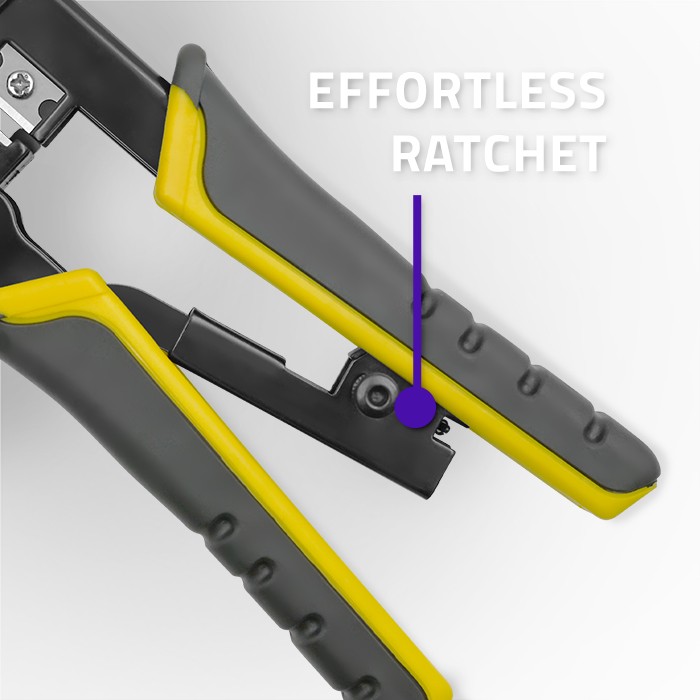 Qoltec Modułowa zaciskarka do cięcia i zaciskania kabli Ethernet 8P 6P  widok 5