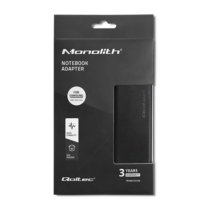 Qoltec Zasilacz do laptopa Samsung PREMIUM 65W | 19V | 3.42A | 3.0*1.0 widok 10