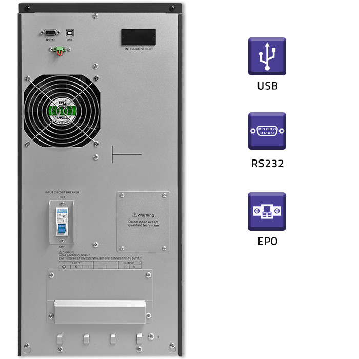 Qoltec Zasilacz awaryjny UPS On-line | Pure Sine Wave | 6kVA | 4.8kW | LCD | USB widok 7